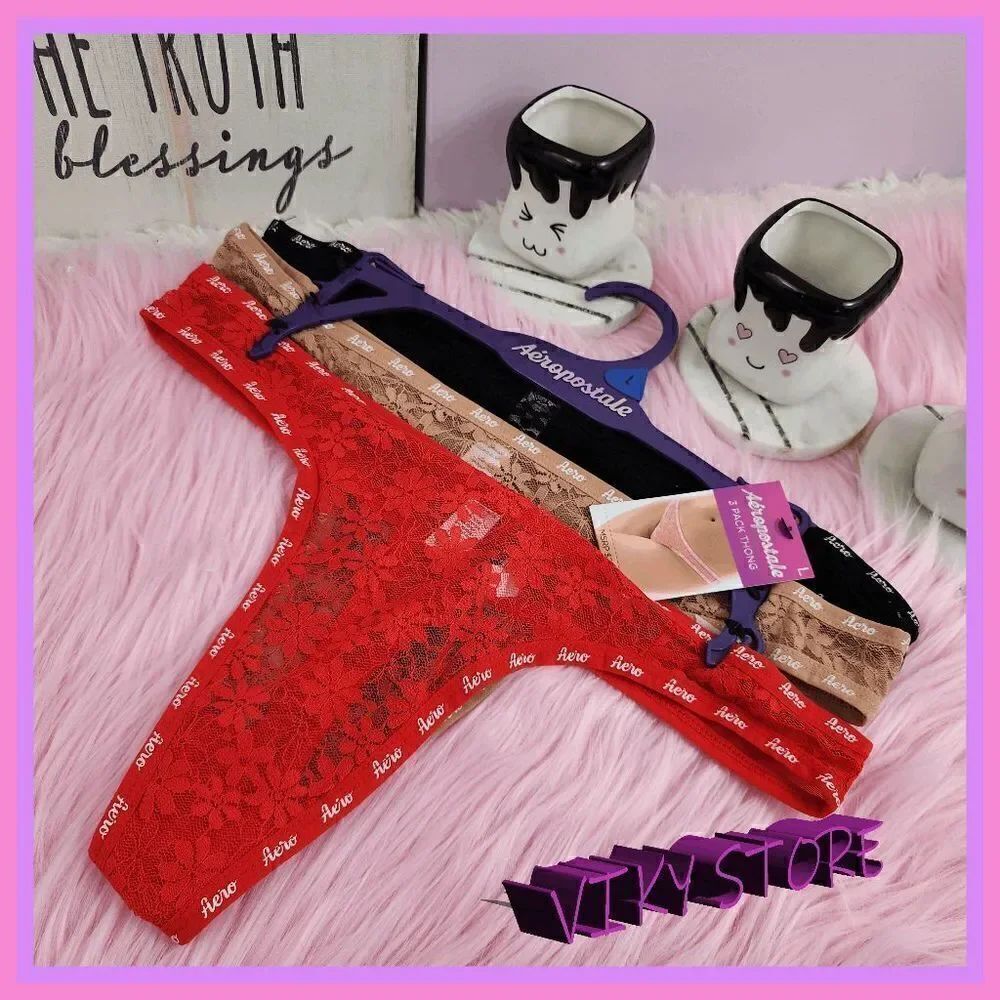 NWT Signature Comfort: {Aeropostale} 3 Tanga Panties, Size L NWT